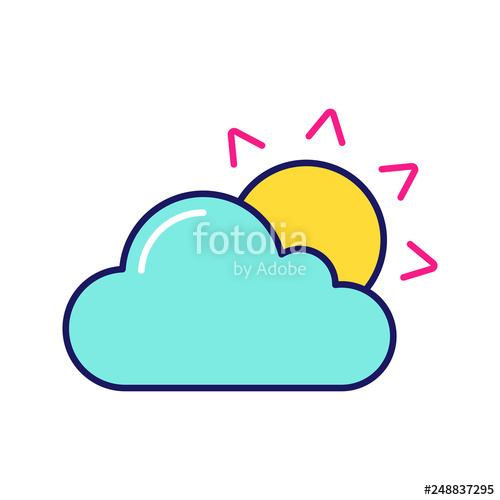 500x500 Partly Cloudy Color Icon Stock Image And Royalty Free Vector
