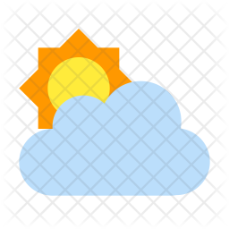 256x256 Partly Cloudy Day Icon Of Flat Style