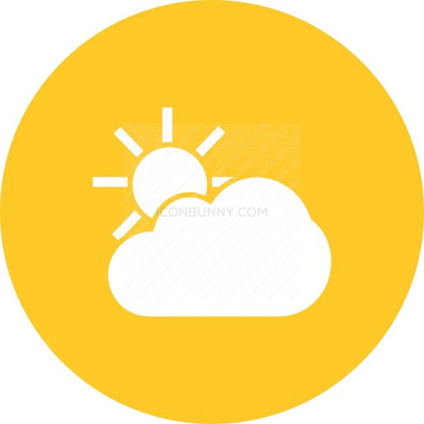 600x600 Partly Cloudy I Flat Round Icon