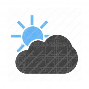 300x300 Partly Cloudy I Line Green Black Icon