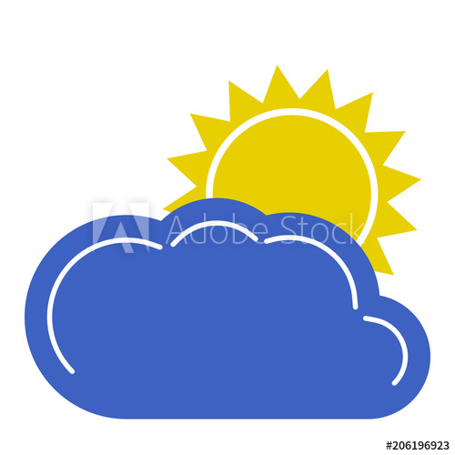 500x500 Partly Cloudy Icon Weather Forecast Icon Vector Illustration
