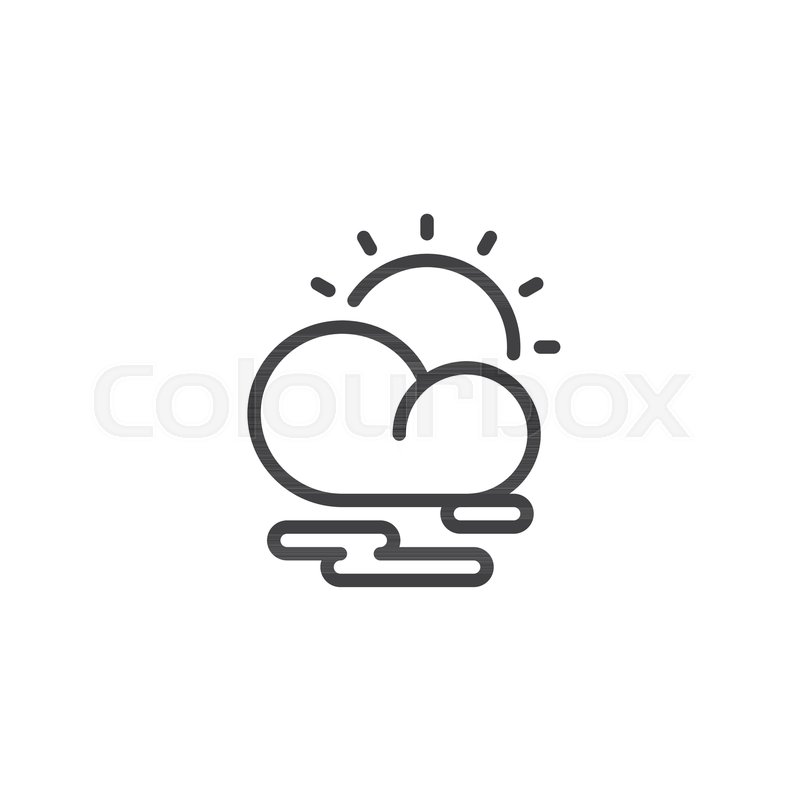 800x800 Partly Cloudy Weather Line Icon, Stock Vector Colourbox
