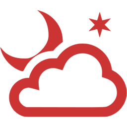 256x256 Persian Red Partly Cloudy Night Icon