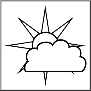 304x304 Clip Art Weather Icons Partly Cloudy Bampw Unlabeled I Abcteach