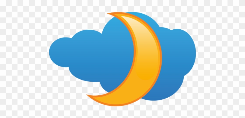 840x406 Free Orange Partly Cloudy Night Icon