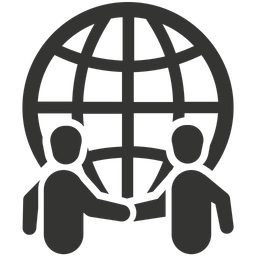 256x256 Global Business Partner Icon Of Glyph Style