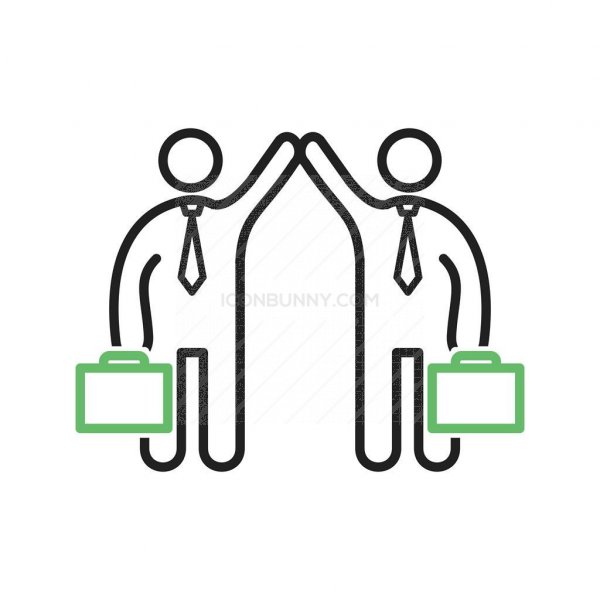 600x600 Successful Partnership Line Green Black Icon