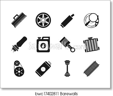 Realistic Car Parts Icons, Art Print Barewalls Posters Prints 435x370 Realistic Car Parts Icons, Art Print Barewalls Posters Prints