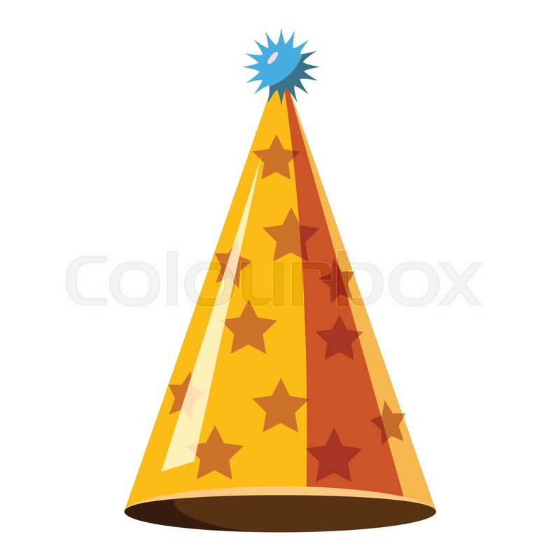 800x800 Gold Party Hat Icon Isometric Stock Vector Colourbox