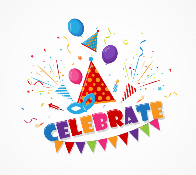 626x560 Celebration With Confetti And Party Icon Vector Premium Download