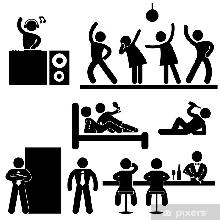 700x700 Disco Pub Night Club Bar Party Icon Symbol Sign Pictogram Wall