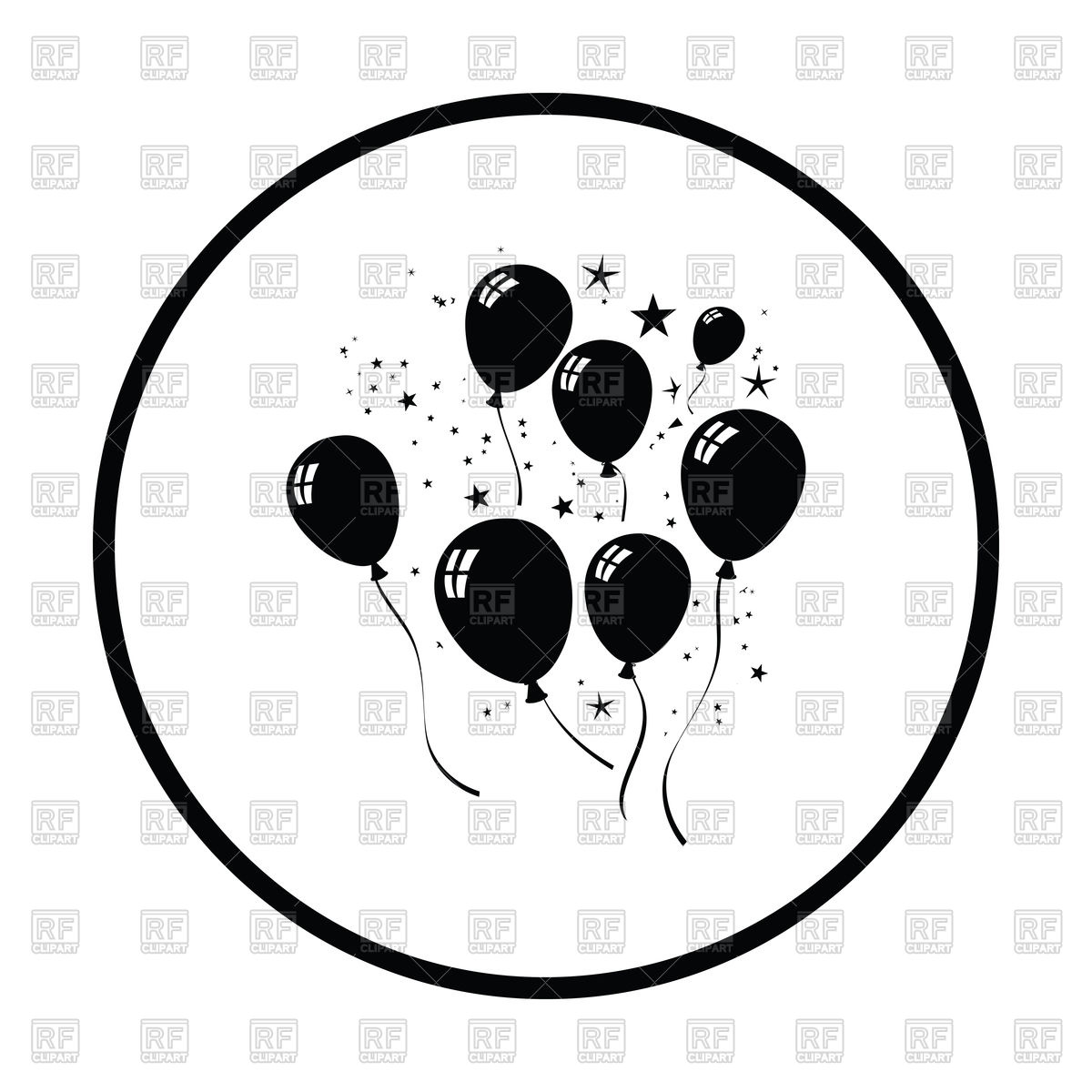 1200x1200 Icon Of Party Balloons On White Background Vector Image Of Icons