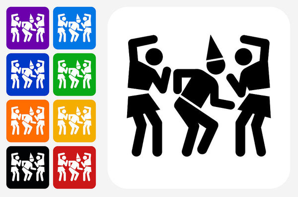 600x398 Birthday Party Icon Square Button Set Art Print