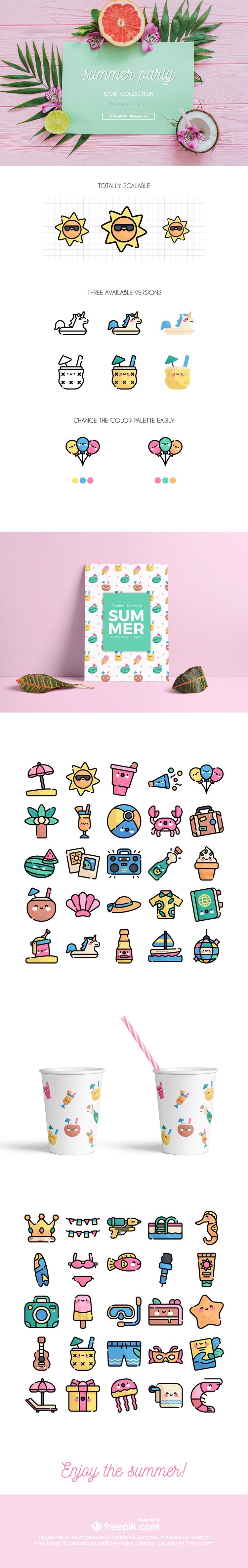 750x4748 Summer Party Themed And Png Icon Set Creative Nerds