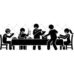 256x256 Dinner Party Icon Of Glyph Style