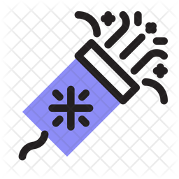 256x256 Party Popper Icon Of Colored Outline Style