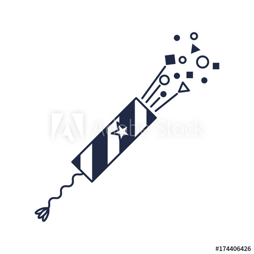 500x500 Christmas Party Popper Isolated Vector Icon Merry Christmas