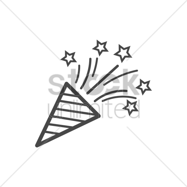 600x600 Party Popper Icon Vector Image