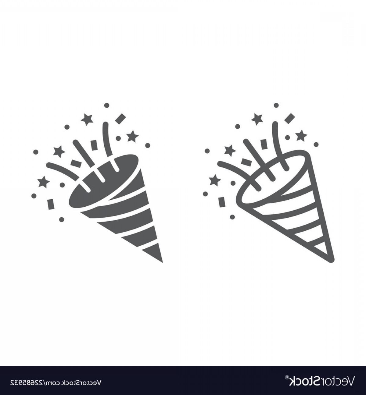 1200x1296 Confetti Popper Line And Glyph Icon Party Vector Studiogrfx