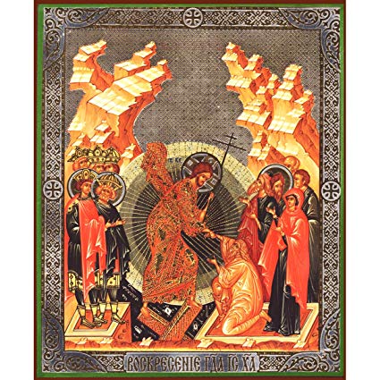 425x425 World Faith Religious Icon Pascha Resurrection Wooden