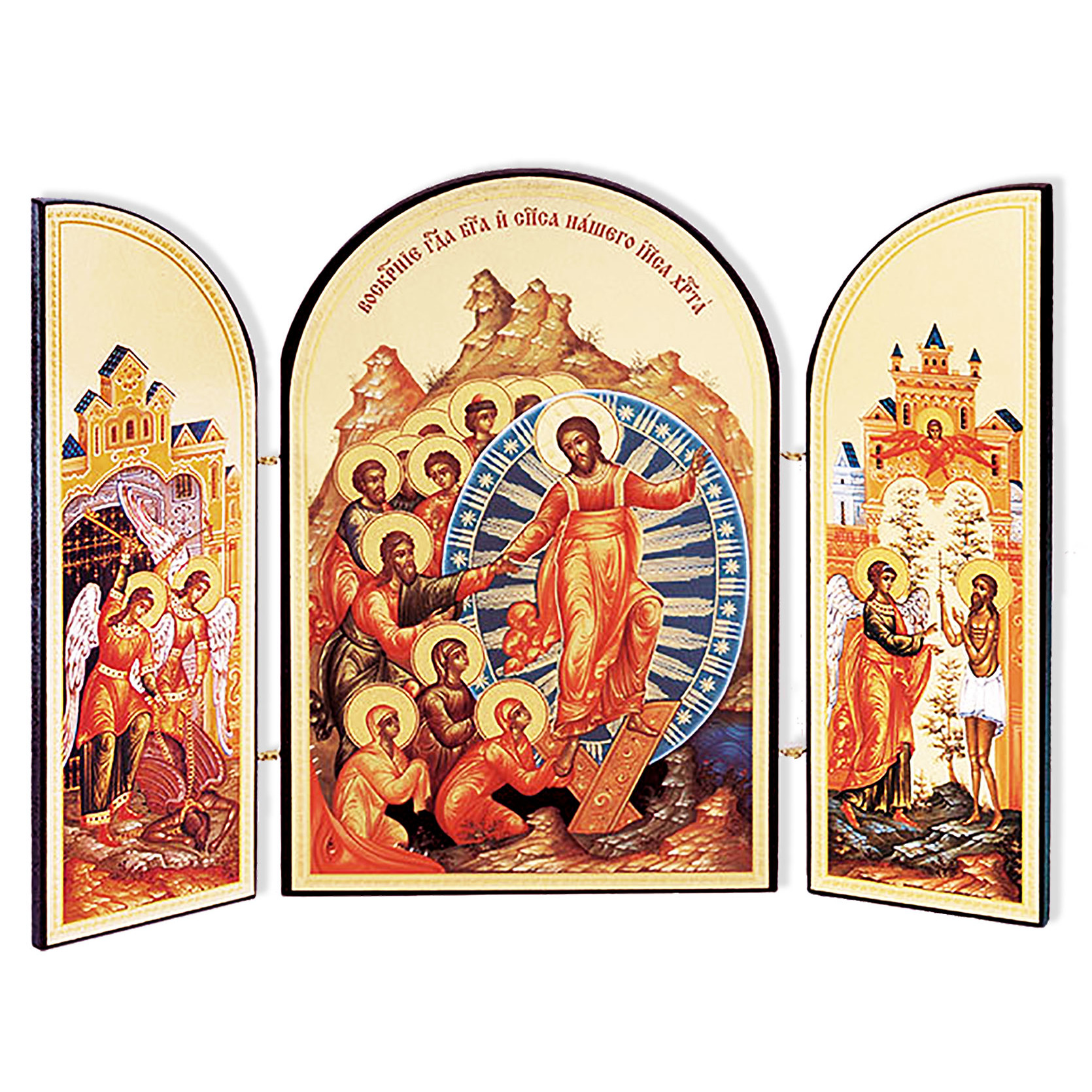1670x1670 Pascha Resurrection Russian Icon Triptych