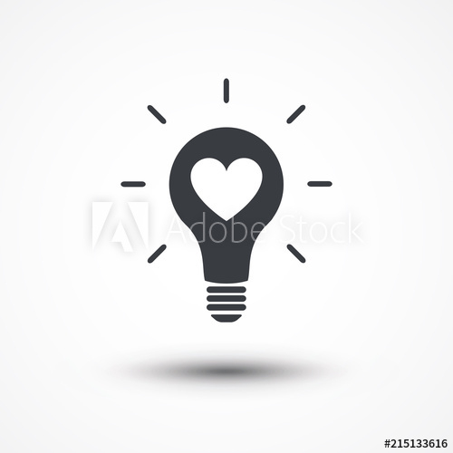 500x500 Heart Shape In A Light Bulb Abstract Icon Passion Icon