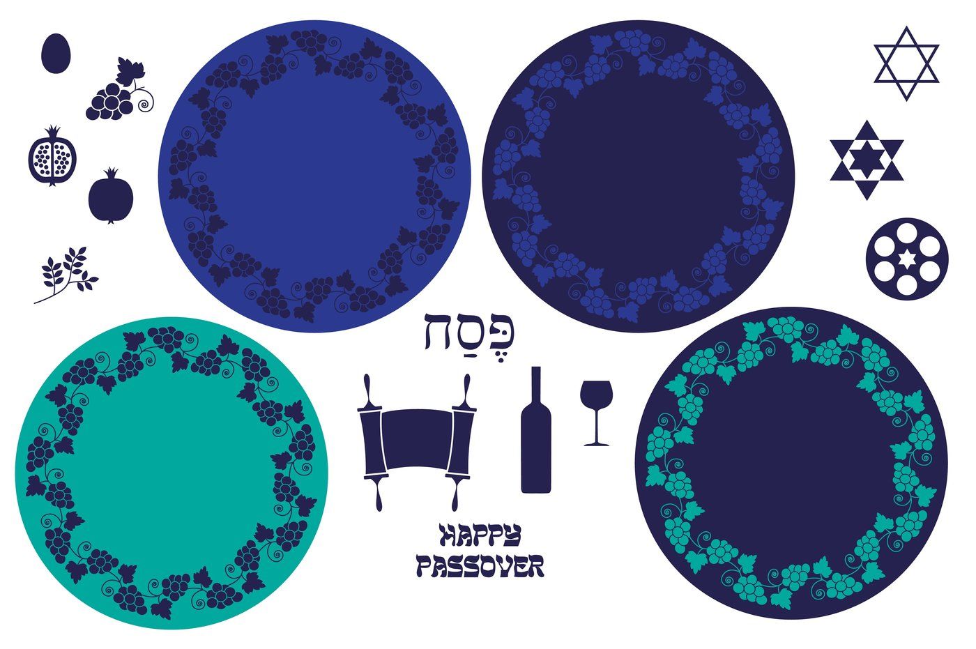 1400x931 Passover Icons, Patterns, Frames