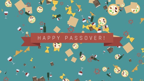 480x270 Passover Holiday Flat Design Animation Background With Traditional