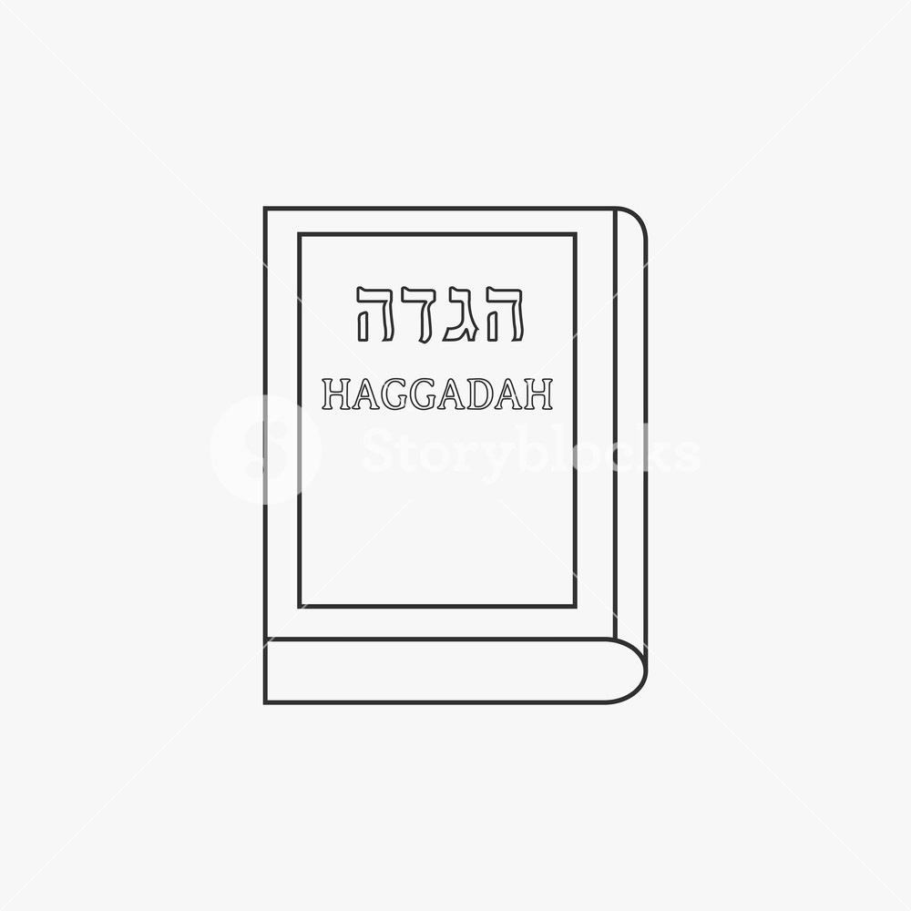 1000x1000 Passover Holiday Haggadah Book Flat Black Outline Design Icon