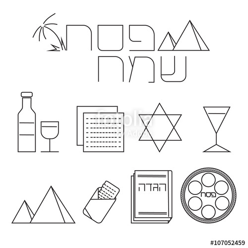 500x500 Passover Line Icons Set Stock Image And Royalty Free Vector
