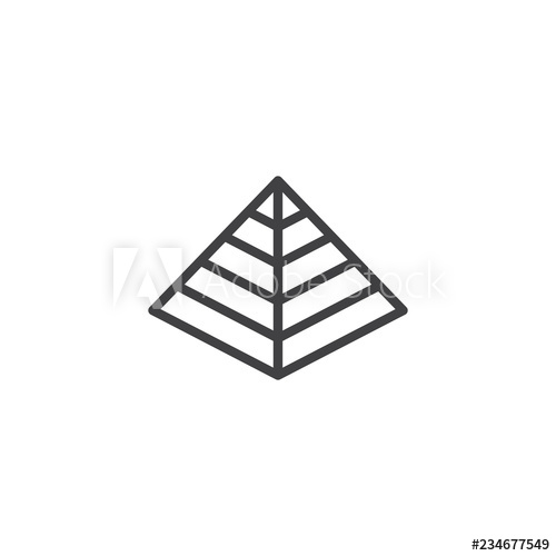 500x500 Hebrew Pyramid Outline Icon Linear Style Sign For Mobile Concept