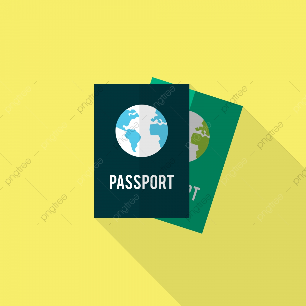 1200x1200 Passport Icon Set Of Great Flat Icons With Style Long Shadow I