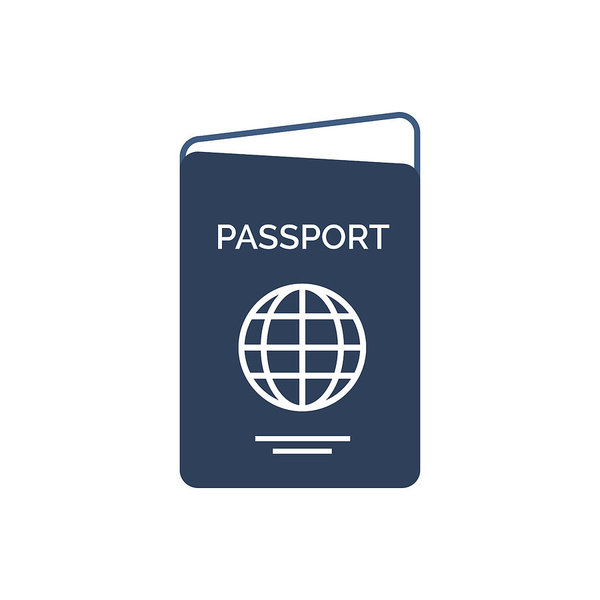600x600 Passport Icon Flat Graphic Design Art Print