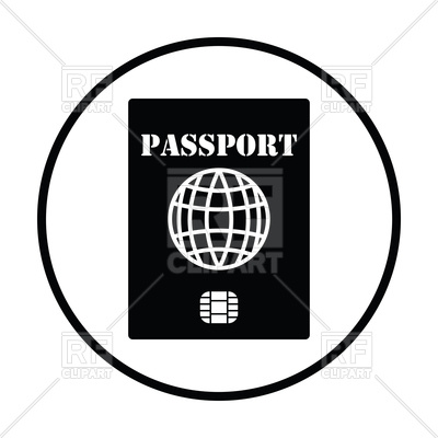 400x400 Passport With Chip Icon Vector Image Of Signs, Symbols, Maps