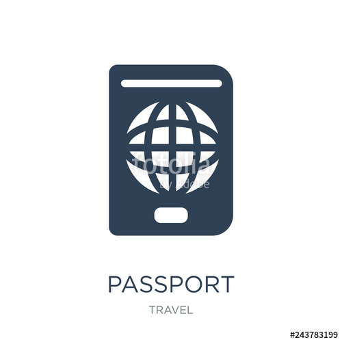 500x500 Passport Icon Vector On White Background, Passport Trendy Filled