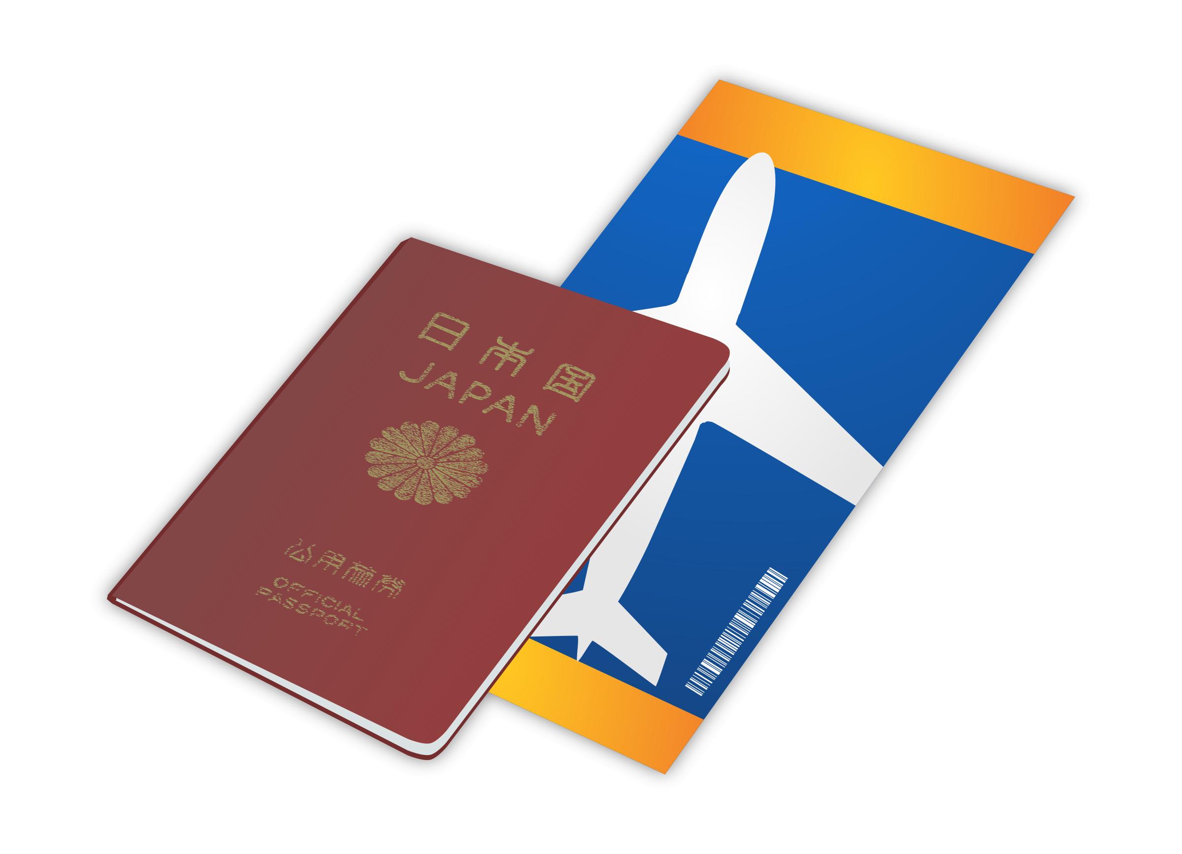 2400x1735 Japanese Passport And Ticket Icons Png