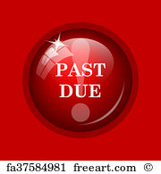 180x195 Free Art Print Of Past Due Red Square Stamp Freeart