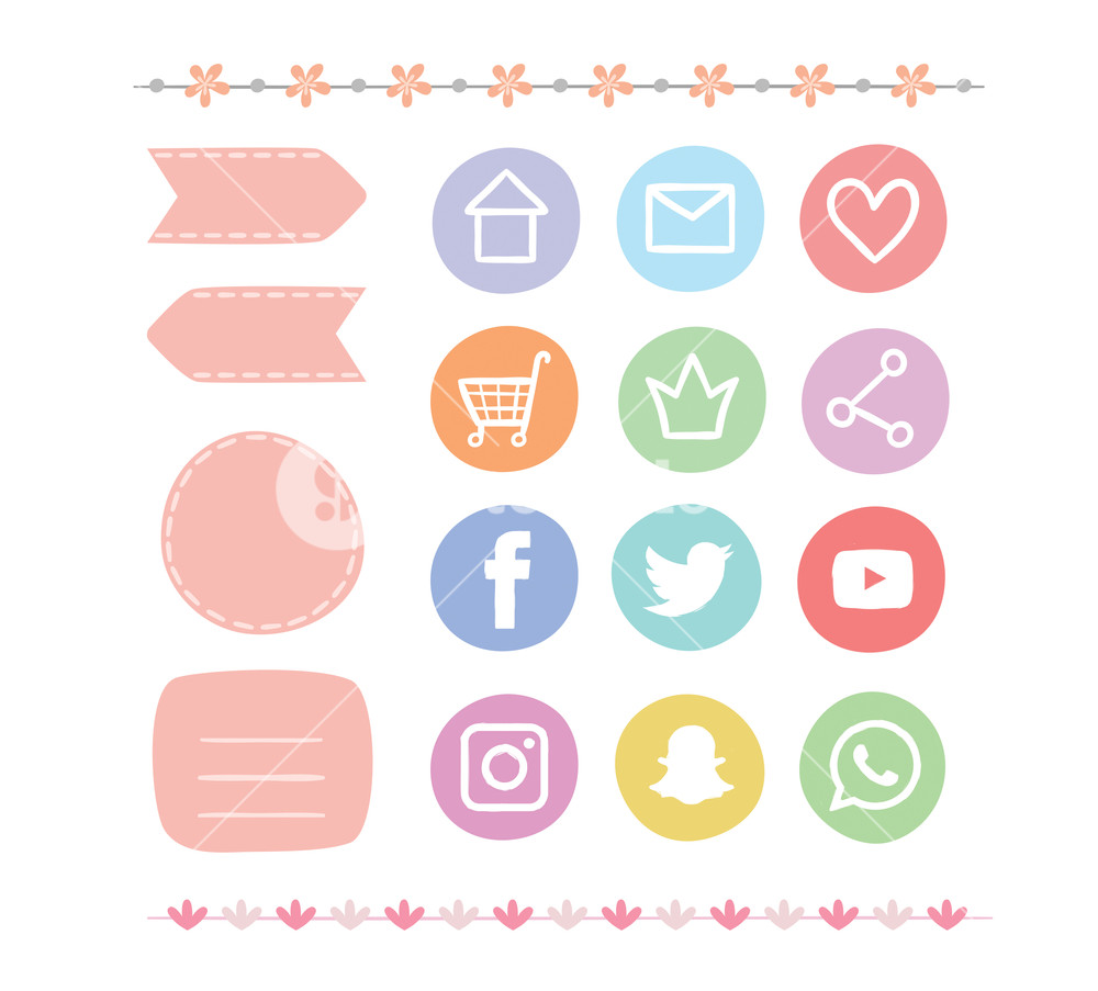 1000x903 The Pastel Drawing Social Media Icon And Design Element