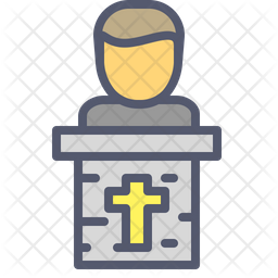 256x256 Pastor Icon Of Colored Outline Style