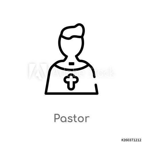 500x500 Outline Pastor Vector Icon Isolated Black Simple Line Element