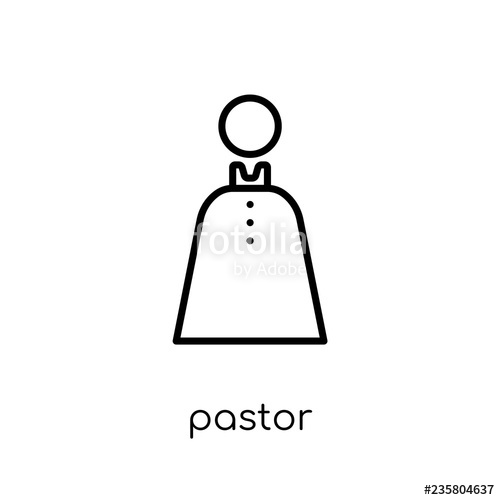 500x500 Pastor Icon Trendy Modern Flat Linear Vector Pastor Icon On White