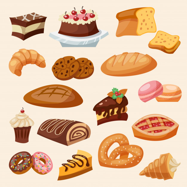 626x626 Flat Icon Pastry Set Vector Free Download