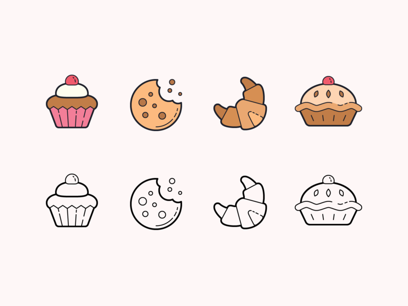800x600 Hand Drawn Icons Pastry