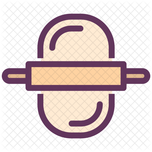 512x512 Rolling, Pen, Pastry, Dough, Cooking, Food Icon Of Colored Outline