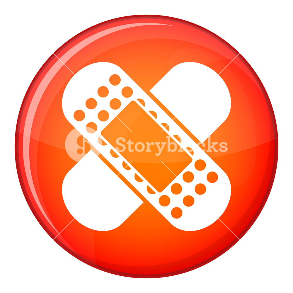 1000x1000 Medical Patch Icon In Red Circle Isolated On White Background
