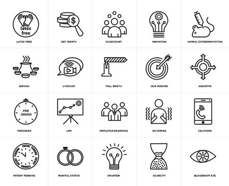 450x365 Set Of Simple Editable Icons Such As Bloodshot Eye, Agnostic