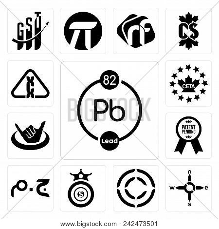 450x470 Set Of Simple Editable Icons Such As Chemical, N S E W