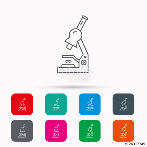 500x500 Microscope Icon Medical Laboratory Equipment Sign Pathology