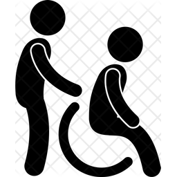 256x256 Wheelchair Patient Icon Of Glyph Style