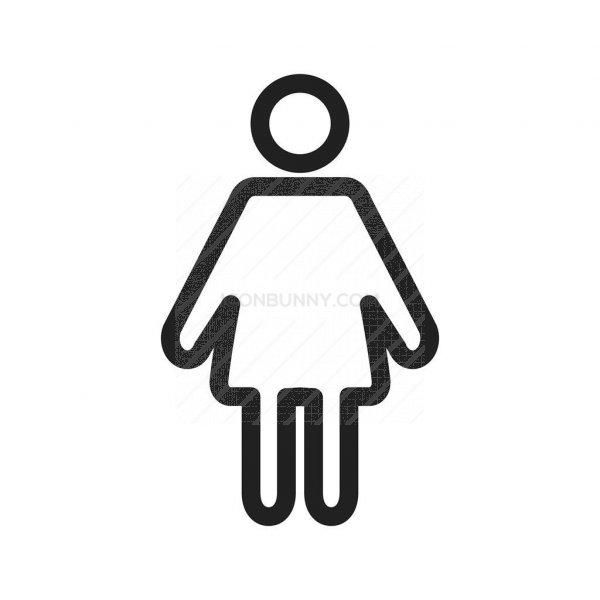 600x600 Female Patient Line Icon